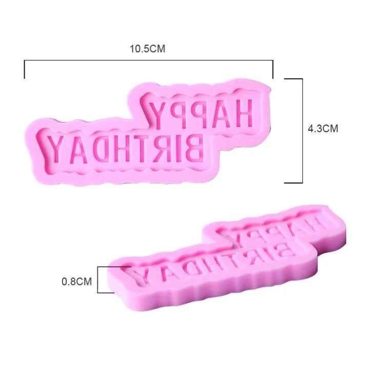 Happy Birthday Silicone Cake Mould - Fondant & Icing Decorating Tool for DIY Baking - Image 2