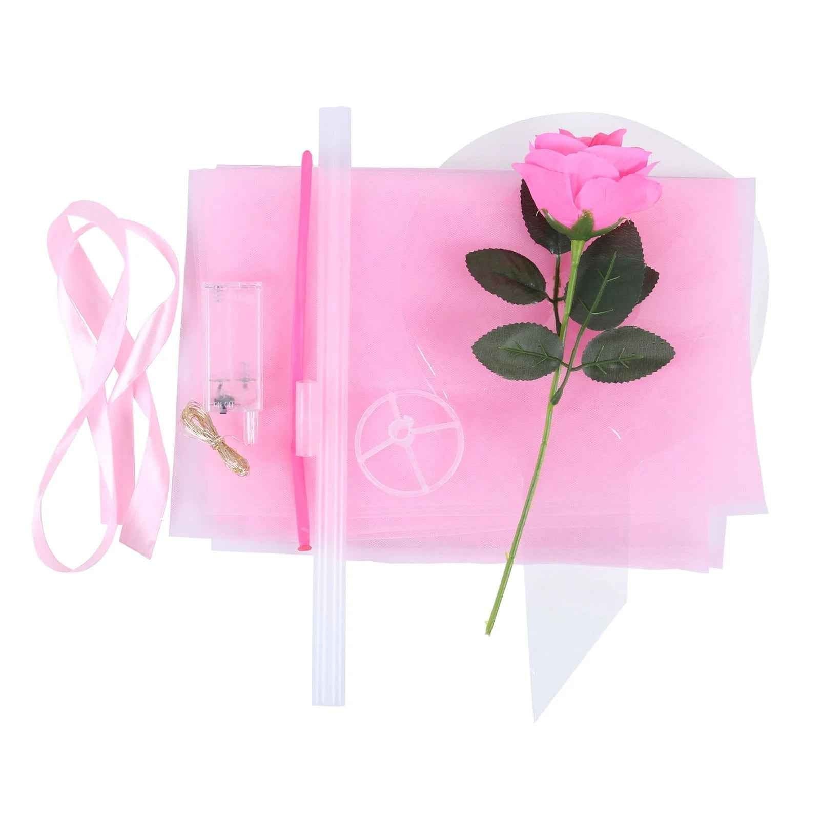 LED Rose Balloon Bouquet Luminous Bobo Ball Valentine Birthday Gift DIY Kit - Image 10