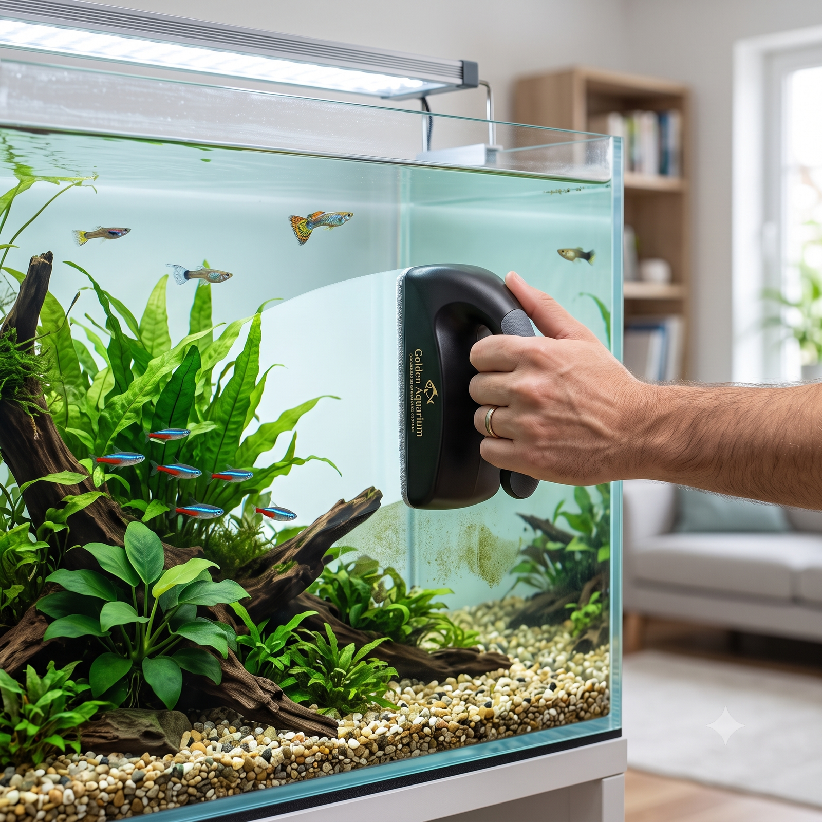 Golden Aquarium Premium Magnetic Glass Cleaner - Magic Algae Scraper Tool for Fish Tanks - Image 4