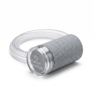 Golden Aquarium Premium Cylindrical Air Stone - Fine Micro-Bubble Diffuser with Clear Tubing